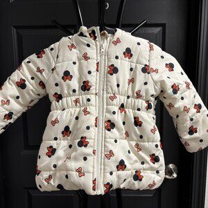 🐭✨ Minnie Mouse Toddler Puffer Jacket | Size 3T | Hooded & Cozy
